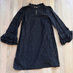 Who What Wear - Black Lace Long Sleeve Dress - size Small